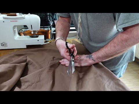 DIY Canvas Plash-Palatka Poncho-Tarp, 3rd-part cutting, stitching, encounter with a Neanderthal men