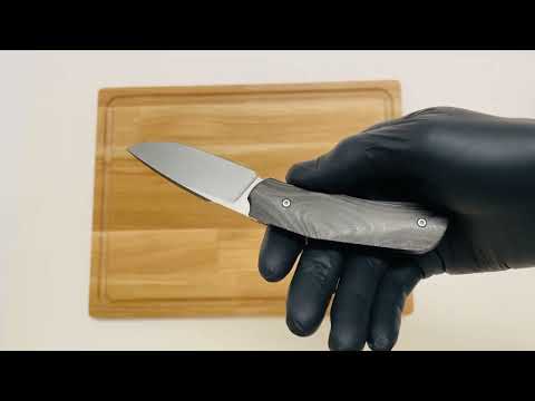 "MINI BIB'S" custom pocket knife by Romain Bignon - Carbon fiber and D2