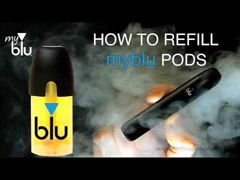 Part of a video titled How To Save Money Refilling myblu Pods - YouTube