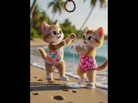 Mau Mau Mau 🐾 | Cute White Cats on Beach 🌴