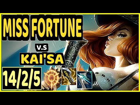 LUGER (MISS FORTUNE) vs KAI'SA - 14/2/5 KDA BOTTOM ADC GAMEPLAY - EUW Ranked GRANDMASTER