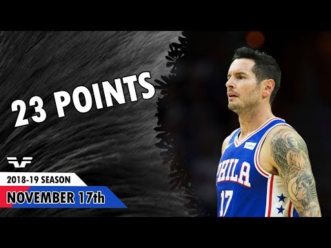 JJ Redick   2018 11 17   76ers vs Hornets   23 Pts!