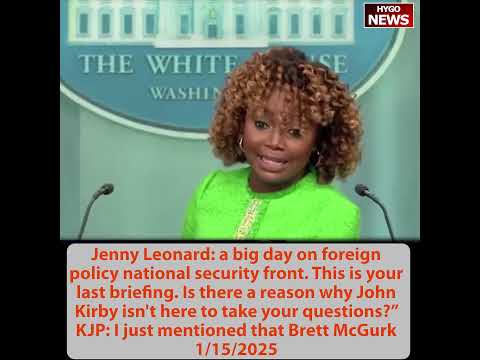 Q: one last question you'll ever get; Trump gets no credit? John Kirby isn't here?