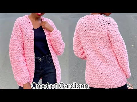 Easy Crochet Textured Cardigan Pattern /  #Crochetcardigan