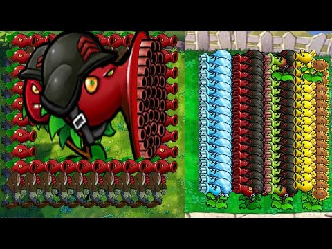 PVZ PC Fusion Challenge!! Team Gatling Red VS Team All Plant Gold | PVZ 2 #49