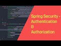 Spring Security Authentication And Authorization