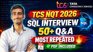TCS NQT 2026 SQL Questions 🔥 50+ Most Repeated Q&A | PDF Included