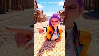 Jinu tentou impedir que Rumi comece as pipocas! #shorts #rumi #kpopdemonhunters #kpop