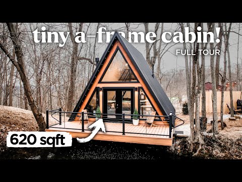 TINY A-FRAME Airbnb On WATER! | Forest Lane A-Frame (Full Tour)