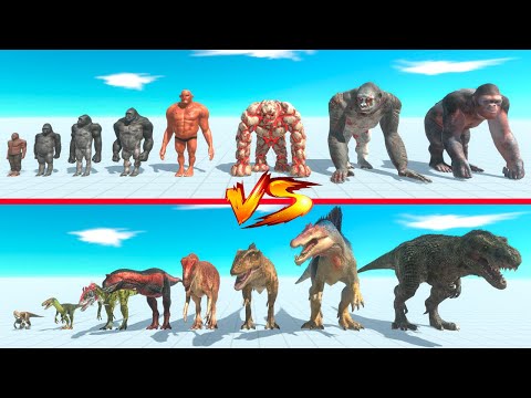 Punching Team vs Carnivore Dinosaurs - Animal Revolt Battle Simulator