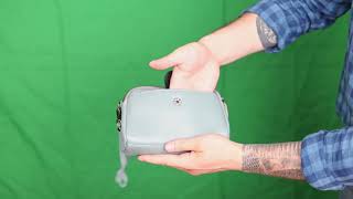 Модна сумка-клатч у стильному дизайні з натуральної шкіри 22087 Vintage сіро-блакитна