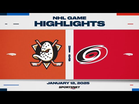 NHL Highlights | Ducks vs. Hurricanes - January 12, 2025