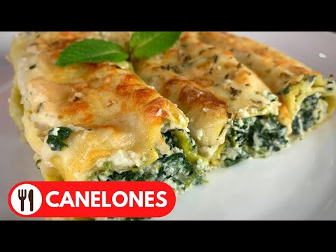 CANELONES DE ESPINACA Y QUESO | FACIL Y DELICIOSO