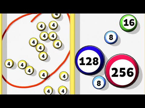 Surround And Merge - Math Games, Balls 2048 Number Goal= 128,256,512 - Gameplay Part 1