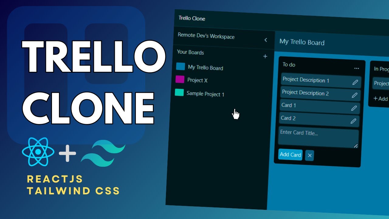 Build a Trello Clone in React js for beginners