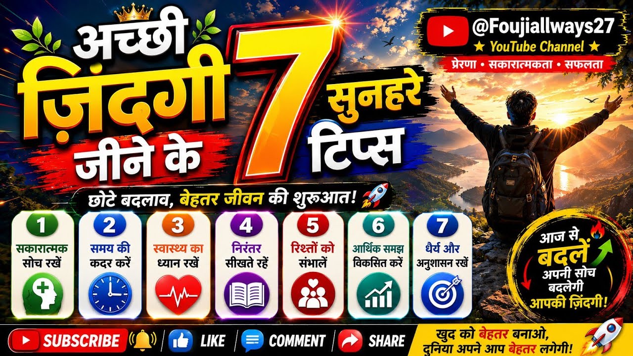  अच्छी ज़िंदगी जीने के 7 सुनहरे टिप्स | @Foujiallways27#trending #viral #viralvideo 