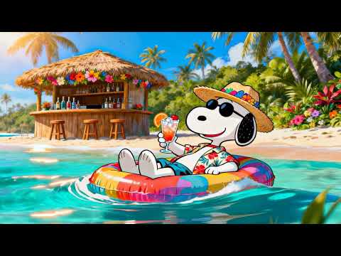 Tropical Poolside with Snoopy 🍹 Chill Lofi Beats for Study, Focus & Relax 🌴 Summer Vacation Vibes