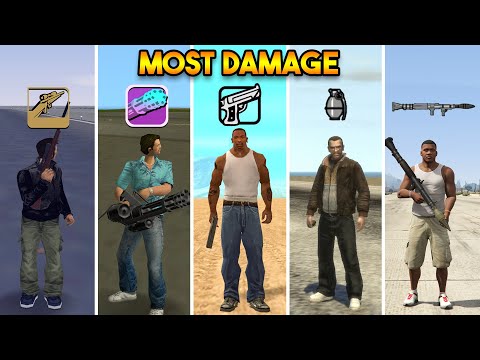 HIGHEST DAMAGE WEAPON FROM EVERY GTA (GTA 5 vs GTA 4 vs GTA San Andreas vs GTA VC vs GTA 3)