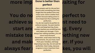Done is better than perfect.how to improve your pronunciation?