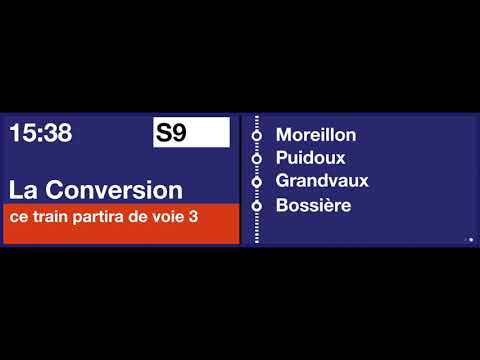 annonce TTS CFF » changement de voie pour la S9 pour La Conversion