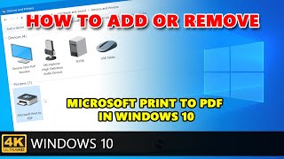 How to add or reinstall the Microsoft PDF Printer on Windows 10.