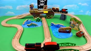 Pirate Ship Children Treasure Hunting Train Toy Learn Sea Animals Names for Babies Kids Toddler Toys