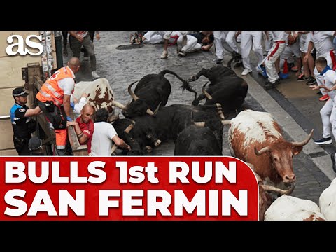 WATCH the DANGEROUS FIRST RUN of SAN FERMIN 2025 BULLS in SPAIN | JULY 7