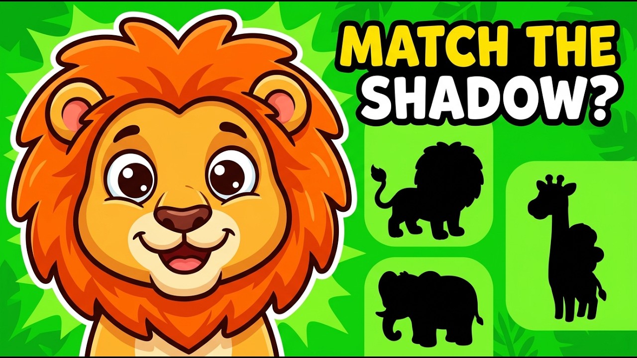 Shadow Matching Game for Kids | Match the Animal Shadow 🐶🦁 | Preschool Learning Fun