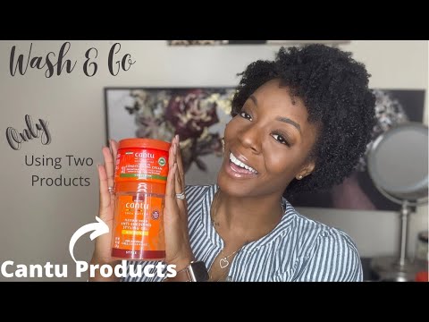 Wash & Go using Cantu Shea Butter Leave-in Conditioner...