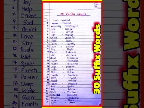 30 suffix word in english l suffix and prefix word l Prefix word suffix word in english