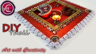DIY:How to make Raksha bandhan thali / Pooja thali | Handmade pooja thali | Art with Creativity 239