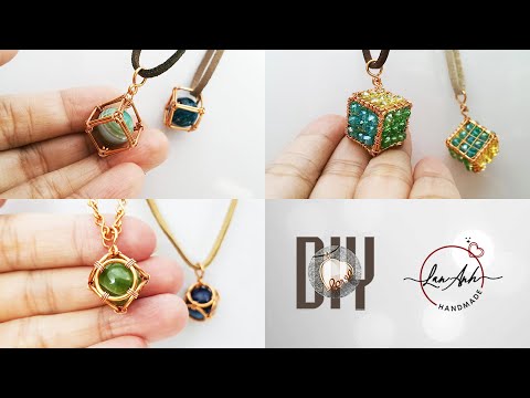 3 Making Cube pendant - How to wrapping big stone without holes or small stone