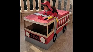 DIY: Cardboard Fire Truck from ONE box