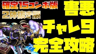 【5分で解説】害悪チャレダン9完全攻略の確定１５コンボ編成＆２体抜き編成２パターン紹介【パズドラ】
