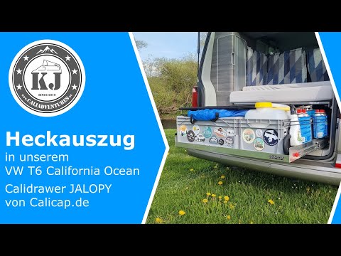 Heckauszug in unserem VW T6 California Ocean - Calidrawer JALOPY von Calicap.de