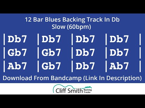 Db - Slow 12 Bar Blues Backing Track (60bpm)