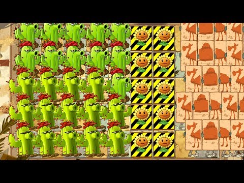 Plants vs Zombies 2 Mega Piñata Party Challenge with Peashooters and Cactus Level UP