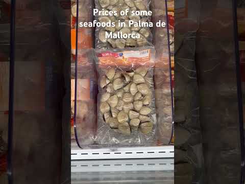 Some seafoods prices in Europe Palma de Mallorca