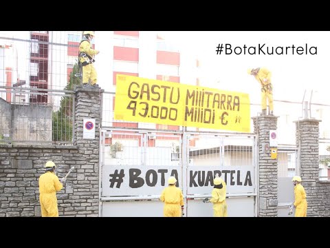 ANTIMILITARISTAK JUAN DE GARAYko KUARTEL MILITARRA ERAISTEN HASI DIRA #BotaKuartela