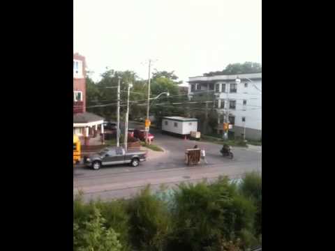 Pushing piano in Toronto