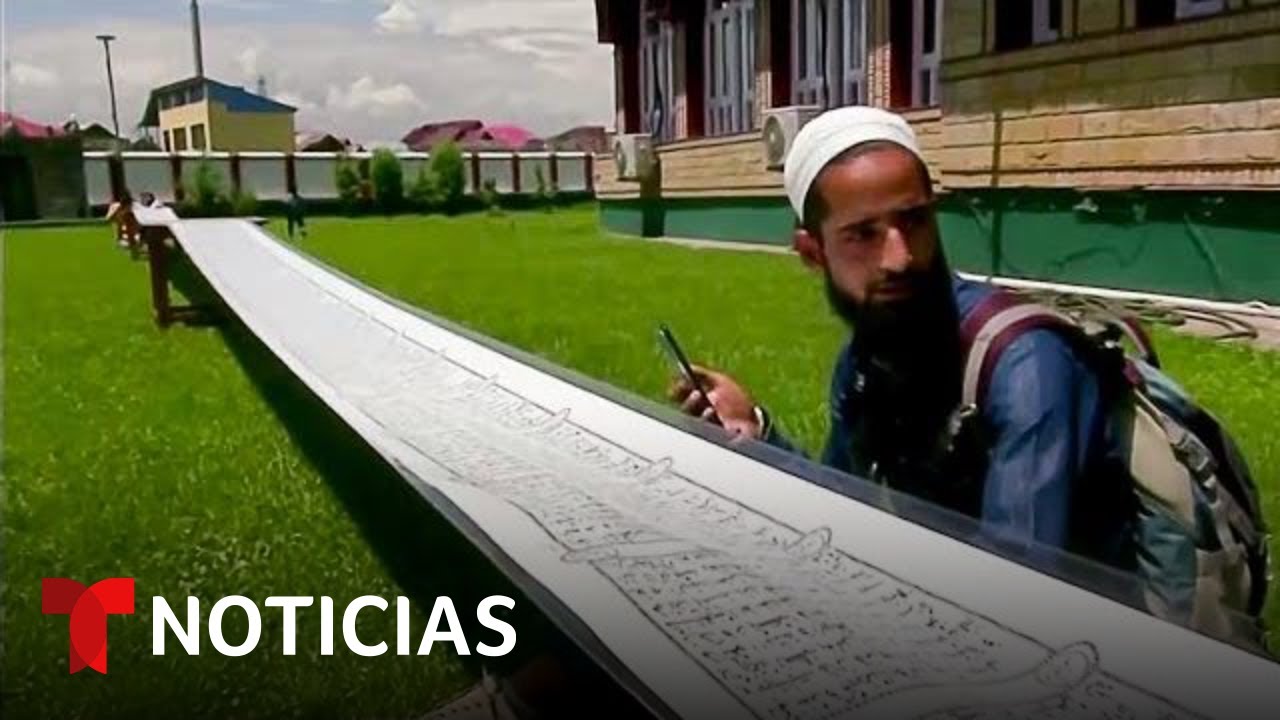 Watch Joven escribe el Corán en pergamino de 1,600 pies de largo | Noticias Telemundo Now Joven escribe el Corán en pergamino de 1,600 pies de largo | Noticias Telemundo