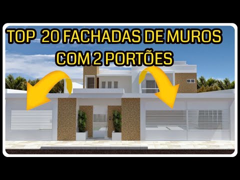 TOP 20 fachadas de casas com garagem com dois portões | fachadas de casas simples