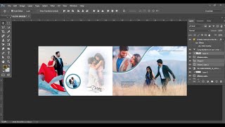 12X36 Wedding Album Design in Photoshop Tutorial #WeddingAlbumDesign