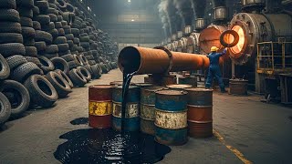 Unbelievable Recycling ! How Old Waste Tires Are Turned Into Oil Fuel & Steel Wires in Factory