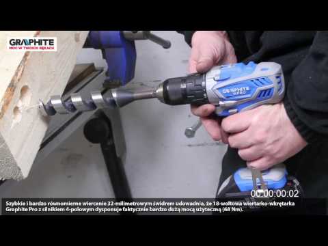 Дрель-шуруповерт аккумуляторная 2x18В, Li-Ion/2,5Aч, чемоданчик GRAPHITE (59GP400) Дрель-шуруповерт аккумуляторная 2x18В, Li-Ion/2,5Aч, чемоданчик GRAPHITE (59GP400)