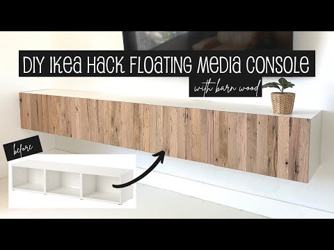 DIY IKEA Hack | Floating Media Console with Barn Wood!