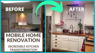 KITCHEN REMODEL - MOBILE HOME RENOVATION  and BEFORE Mini  House Tour