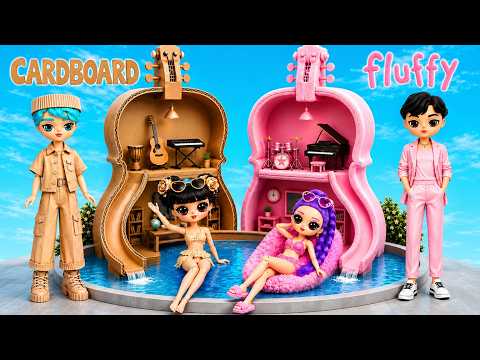 Cardboard and Fluffy K-Pop Demon Hunters in Vacation! Crafting with BOBAPI LAND!