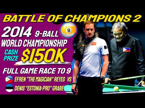 Epic Match with Efren Reyes vs Dennis Grabe at the 2014 World 9 Ball Championship Cash Prize $150K