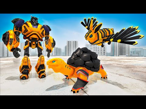 Rabbit Robot Fight VS Turtle Robot Transformation | Code X Layer